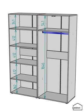 Шкаф Linnea MHR-4PO-1 2050х1600х510 (Белый-М 11.1.2) в Новоуральске - novouralsk.mebel24.online | фото 3