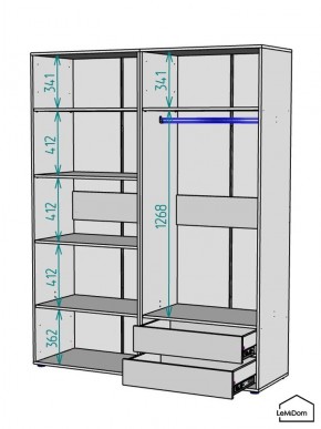 Шкаф Linnea MHR-4PO-2 2050х1600х510 (Белый-М 11.1.2) в Новоуральске - novouralsk.mebel24.online | фото 3