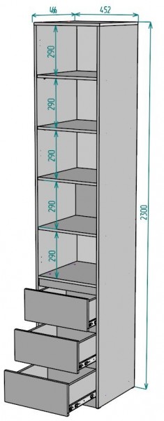 Шкаф Мальта H160 в Новоуральске - novouralsk.mebel24.online | фото 2