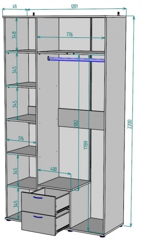 Шкаф Ольга H54 в Новоуральске - novouralsk.mebel24.online | фото 2