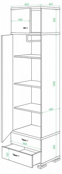 Шкаф платяной КС-10 в Новоуральске - novouralsk.mebel24.online | фото 2