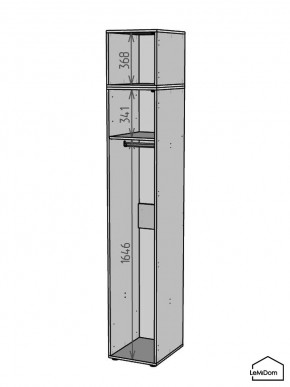 Шкаф с антресолью Linnea MHR-1A-1 2450х400х510 (Графит-М 11.1.25) в Новоуральске - novouralsk.mebel24.online | фото 3