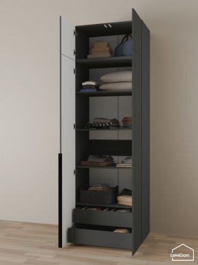 Шкаф с антресолью Linnea MHR-2A-3 2450х800х510 (Графит-М 11.1.25) в Новоуральске - novouralsk.mebel24.online | фото 6