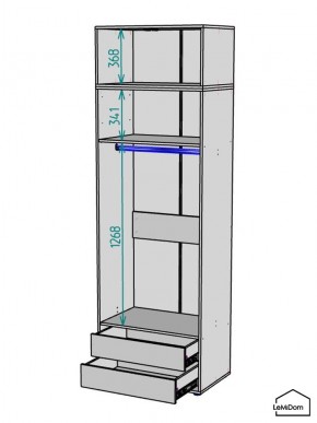 Шкаф с антресолью Linnea MHR-2POA-3 2450х800х510 (Белый-М 11.1.1) в Новоуральске - novouralsk.mebel24.online | фото 3