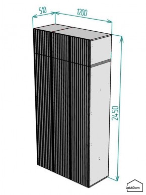 Шкаф с антресолью Linnea MHR-3POA-1 2450х1200х510 (Белый-М 11.1.1) в Новоуральске - novouralsk.mebel24.online | фото 2