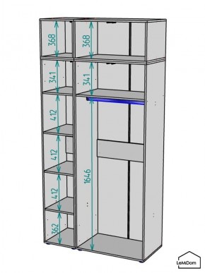 Шкаф с антресолью Linnea MHR-3POA-1 2450х1200х510 (Белый-М 11.1.1) в Новоуральске - novouralsk.mebel24.online | фото 3