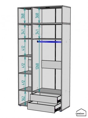 Шкаф с антресолью Linnea MHR-3POA-2 2450х1200х510 (Белый-М 11.1.2) в Новоуральске - novouralsk.mebel24.online | фото 3