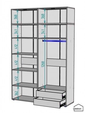 Шкаф с антресолью Linnea MHR-4POA-2 2450х1600х510 (Белый-М 11.1.2) в Новоуральске - novouralsk.mebel24.online | фото 3