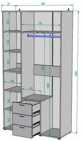 Шкаф с зеркалом Ольга H57_M в Новоуральске - novouralsk.mebel24.online | фото 2