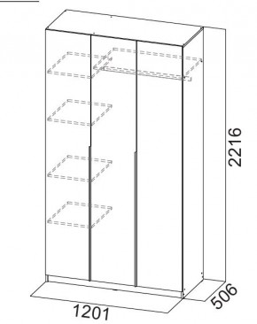 Шкаф ШК-5 (1200) Меланж в Новоуральске - novouralsk.mebel24.online | фото 5