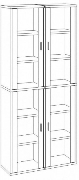 Шкаф-витрина Домино СУ(ш2в2)+4ФС в Новоуральске - novouralsk.mebel24.online | фото 2