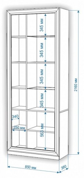 Шкаф-витрина Нобиле ШВтВ-ФСД-БЯН в Новоуральске - novouralsk.mebel24.online | фото 3