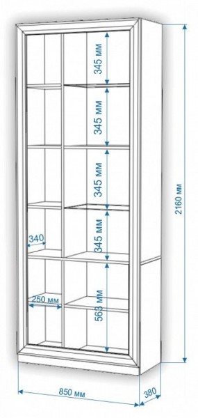 Шкаф-витрина Нобиле ШВтВ-ФСД-ФГК в Новоуральске - novouralsk.mebel24.online | фото 3