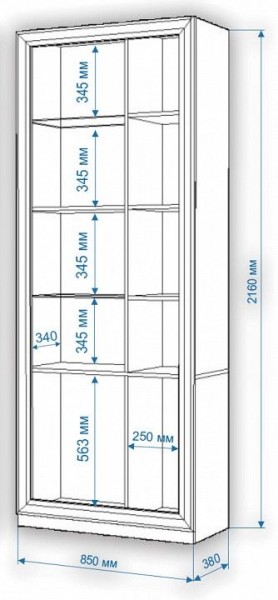 Шкаф-витрина Нобиле ШВтВ-ФСД-ФГК в Новоуральске - novouralsk.mebel24.online | фото 3