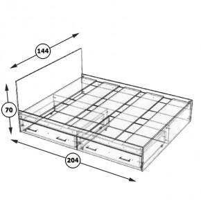 Стандарт Кровать с ящиками 1400, цвет дуб сонома, ШхГхВ 143,5х203,5х70 см., сп.м. 1400х2000 мм., без матраса, основание есть в Новоуральске - novouralsk.mebel24.online | фото 6