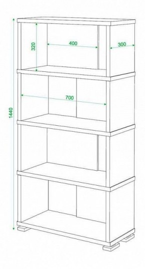 Стеллаж книжный Домино нельсон СБ-10_4 в Новоуральске - novouralsk.mebel24.online | фото 2