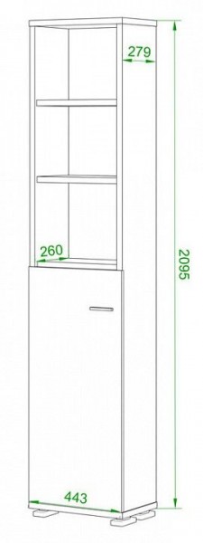 Стеллаж комбинированный Домино нельсон ПУ-20-2 в Новоуральске - novouralsk.mebel24.online | фото