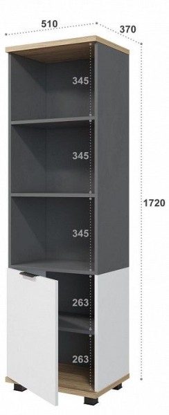 Стеллаж комбинированный СкайЛайт левый СЛ-05К в Новоуральске - novouralsk.mebel24.online | фото 5