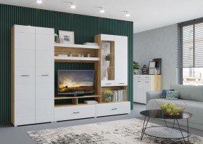 Стенка НЕНСИ 1 (Крафт золотой/Белый глянец) в Новоуральске - novouralsk.mebel24.online | фото 3