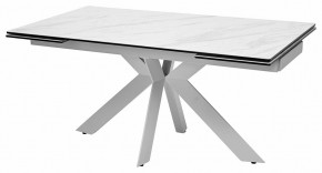 Стол BELLUNO 160 MARBLES KL-99 Белый мрамор матовый, итальянская керамика/ белый каркас, ®DISAUR в Новоуральске - novouralsk.mebel24.online | фото 2