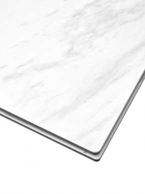 Стол BELLUNO 160 MARBLES KL-99 Белый мрамор матовый, итальянская керамика/ белый каркас, ®DISAUR в Новоуральске - novouralsk.mebel24.online | фото 4