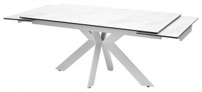 Стол BELLUNO 160 MARBLES KL-99 Белый мрамор матовый, итальянская керамика/ белый каркас, ®DISAUR в Новоуральске - novouralsk.mebel24.online | фото 5