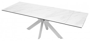 Стол BELLUNO 160 MARBLES KL-99 Белый мрамор матовый, итальянская керамика/ белый каркас, ®DISAUR в Новоуральске - novouralsk.mebel24.online | фото 8