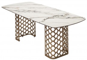 Стол CHIAVARI 220 KL-188 Контрастный мрамор матовый, итальянская керамика / Шампань, ®DISAUR в Новоуральске - novouralsk.mebel24.online | фото 7