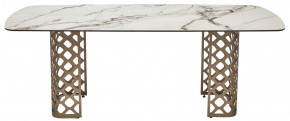 Стол CHIAVARI 220 KL-188 Контрастный мрамор матовый, итальянская керамика / Шампань, ®DISAUR в Новоуральске - novouralsk.mebel24.online | фото 8