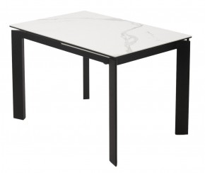 Стол CORNER 120 MATTE STATUARIO Белый мрамор матовый керамика, стекло/ черный каркас, ®DISAUR в Новоуральске - novouralsk.mebel24.online | фото