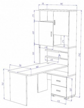 Стол компьютерный Домино СР-720/160 в Новоуральске - novouralsk.mebel24.online | фото 2