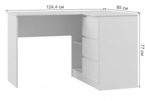 Компьютерный стол Мадера 1244 лдсп белый в Новоуральске - novouralsk.mebel24.online | фото 2