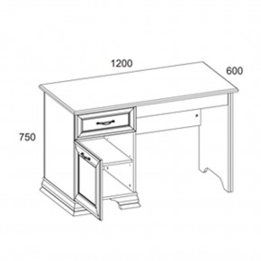 Стол письменный 120, TIFFANY, цвет вудлайн кремовый в Новоуральске - novouralsk.mebel24.online | фото 3