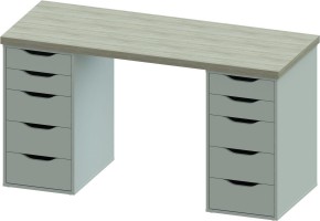 Стол письменный Ингар 2/55 140x75x55, дуб беленый/белый в Новоуральске - novouralsk.mebel24.online | фото 2