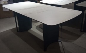 Стол RASMUS 160 TL-45 Белый мрамор, испанская керамика / черный каркас, ®DISAUR в Новоуральске - novouralsk.mebel24.online | фото 2