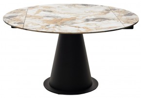 Стол TERAMO 135 GLOSS GRAND JADE SOLID CERAMIC, керамика, поворотн.механизм / Черный каркас, ®DISAUR в Новоуральске - novouralsk.mebel24.online | фото