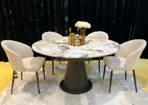 Стол TERAMO 135 GLOSS GRAND JADE SOLID CERAMIC, керамика, поворотн.механизм / Черный каркас, ®DISAUR в Новоуральске - novouralsk.mebel24.online | фото 2