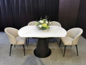 Стол TERAMO 135 GLOSS GRAND JADE SOLID CERAMIC, керамика, поворотн.механизм / Черный каркас, ®DISAUR в Новоуральске - novouralsk.mebel24.online | фото 3