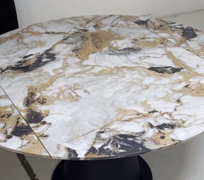 Стол TERAMO 135 GLOSS GRAND JADE SOLID CERAMIC, керамика, поворотн.механизм / Черный каркас, ®DISAUR в Новоуральске - novouralsk.mebel24.online | фото 4