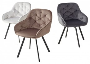 Стул GALE 360 град. поворот. BLUVEL-03 LIGHT GREY, велюр/ черный каркас, М-City в Новоуральске - novouralsk.mebel24.online | фото 2