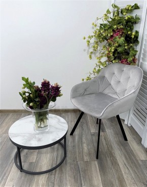 Стул GALE 360 град. поворот. BLUVEL-03 LIGHT GREY, велюр/ черный каркас, М-City в Новоуральске - novouralsk.mebel24.online | фото 6