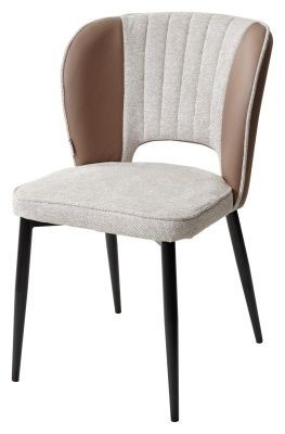 Стул HERMES WZ2042-02 светло-бежевый фактурный велюр/ HK017-31 серо-коричневый PU, М-City в Новоуральске - novouralsk.mebel24.online | фото 1
