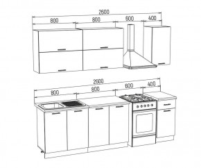 ТЕХНО-3 Кухонный гарнитур 2,0 м Компоновка №2 в Новоуральске - novouralsk.mebel24.online | фото