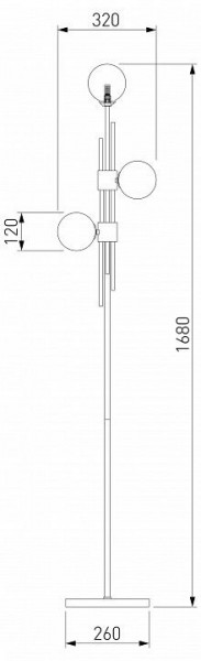 Торшер Eurosvet Volver 01383/3 латунь в Новоуральске - novouralsk.mebel24.online | фото 2
