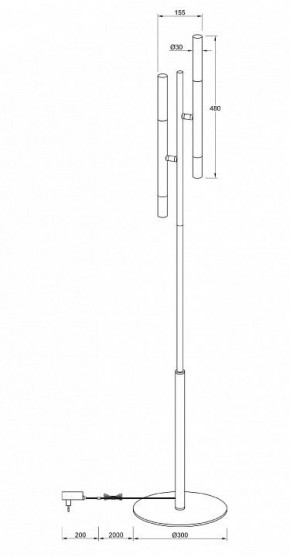 Торшер Maytoni Vigo MOD070FL-02B в Новоуральске - novouralsk.mebel24.online | фото 3