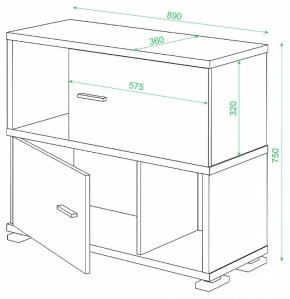 Тумба комбинированная Домино нельсон СБ-30/2 в Новоуральске - novouralsk.mebel24.online | фото 2