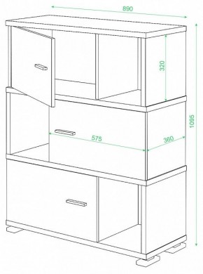 Тумба комбинированная Домино СБ-30/3 в Новоуральске - novouralsk.mebel24.online | фото 2