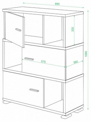 Тумба комбинированная Домино СБ-30/3 в Новоуральске - novouralsk.mebel24.online | фото 2