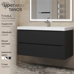 Тумба под раковину Uperwood Tanos 100 см, подвесная, черная матовая в Новоуральске - novouralsk.mebel24.online | фото 3