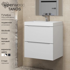 Тумба под раковину Uperwood Tanos 50 см, подвесная, белая матовая в Новоуральске - novouralsk.mebel24.online | фото 6